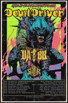 DEVILDRIVER Strike And Kill Tour 2026 Ltd Ed RARE Poster! OV SULFUR Groove Metal