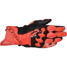 GP Plus R V3 Leather Gloves - Bright Red/Fluo...