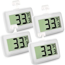 4 Pack Digital Refrigerator Thermometer, Waterproof Freezer Room Thermometer,...