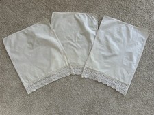Vintage Antimacassar Linen And Cotton Crochet Chair Back Pale Cream x 3