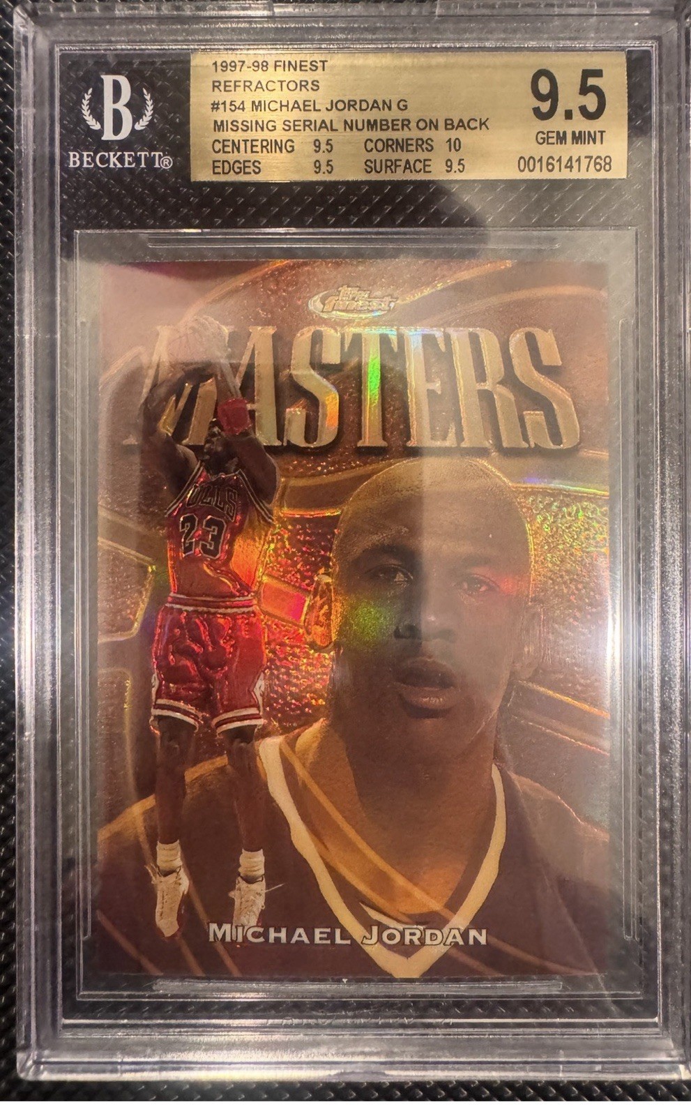 1997-98 Topps Finest - Rare Gold Michael Jordan #154 Refractor /289