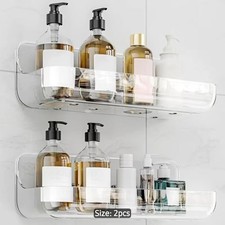 Clear Plastic Bathroom Storage Shelves 2 pcs NWOT