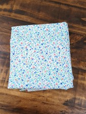 White with Multicolor Flowers Fabric 2 Yards 35" x 46"