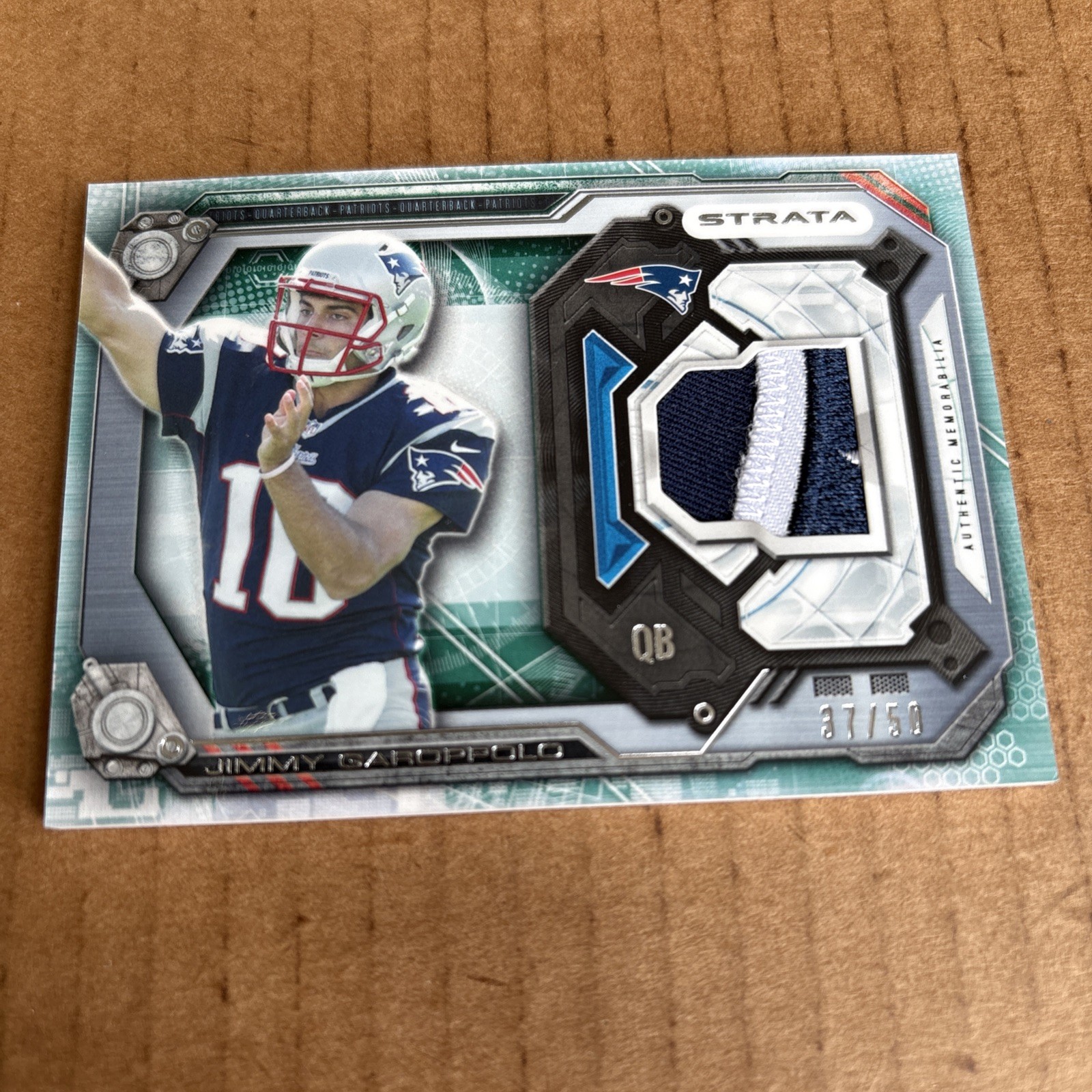 Jimmy Garoppolo Topps Strata Relics #SRJG Ruby Patch