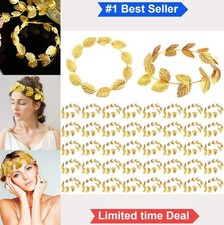 Gold Laurel Wreath Headpiece Greek Goddess Crown 12 Pack Cosplay Halloween Toga
