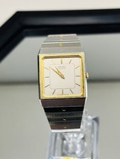 Vintage Seiko Quartz Square Two-Tone Men Watch 8620-5049 New Battery Runs