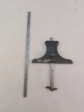 LS Starrett 6 inch depth gauge No 237 6" No. 10 Grad Rule & 3" Hook Rule USA