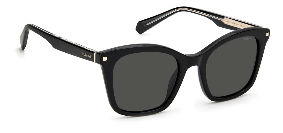 Gafas de sol Polaroid para mujer Pld 4110/S/X rectangulares negras/grises polarizadas - Imagen 2 de 4
