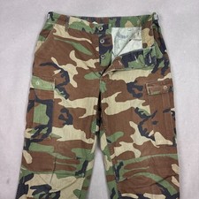 US Military Pants Men Medium Long Camo 80s Woodland Trouser Combat Cargo 34x33