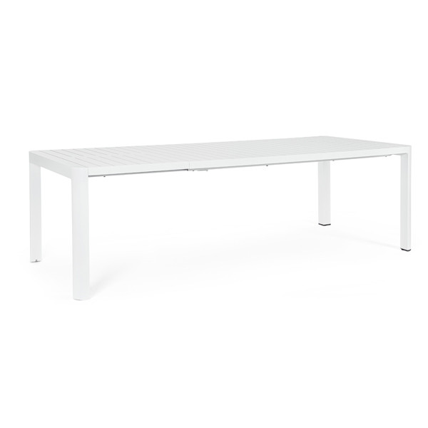 Tavolo Da Esterno Allungabile In Alluminio 100x180-240 Cm Kiplin Bianco Bizzotto
