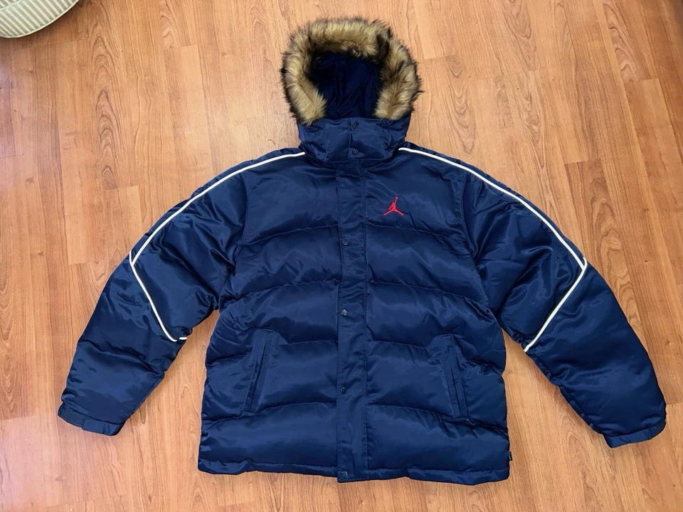 Jordan X Supreme FW24 Puffer Jacket Heavyweight Blue Red HF0828-410 Men 2XL TALL - Image 2 of 4
