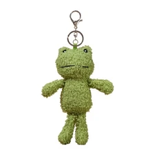 Green Plush Frog Keychain Bag Charm Soft Frog Stuffed Animal Cute Keychain