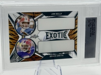 2022 Leaf Exotic Dual Pre-Production Proof Jim Kelly/Bruce Smith 1/1Clear Tiger