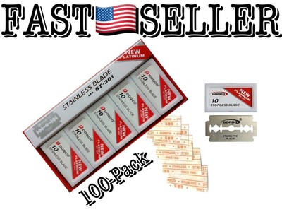 100-Pack Dorco Double Edge Razor Platinum Stainless Blades ST301
