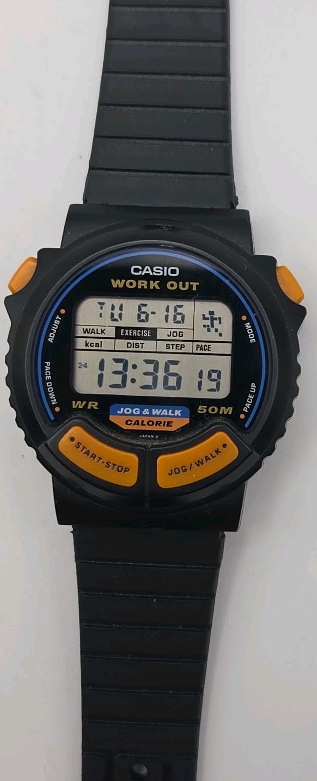 Vtg Casio JC-10 40mm Case Work Out Jog Walk Calorie Digital Watch New Batteries
