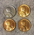 1943, 1954S, 1955, 1957D   AU/BU Wheat Pennies