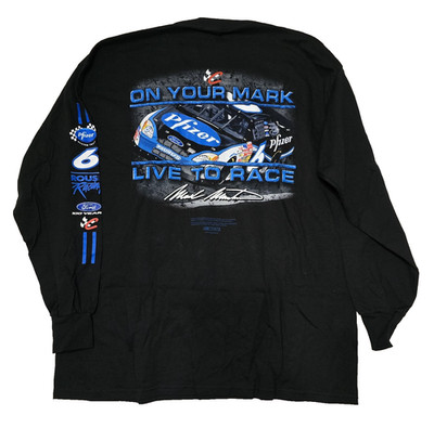 Chase Shirt Mark Martin On Your Mark Live to Race Black Long Sleeve XL NWT