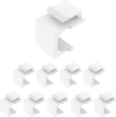 10PCS Blank Keystone Jack Inserts White ABS Wall Plate Patch Panel Dust Cover