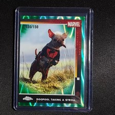 🍄DT 2025 TOPPS CHROME DEADPOOL GREEN AQUA RAYWAVE /150 DOGPOOL TAKING A STROLL