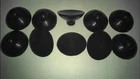 Rubber buffer, mushroom, suction foot, suction foot black for roof rack for Trabant 601