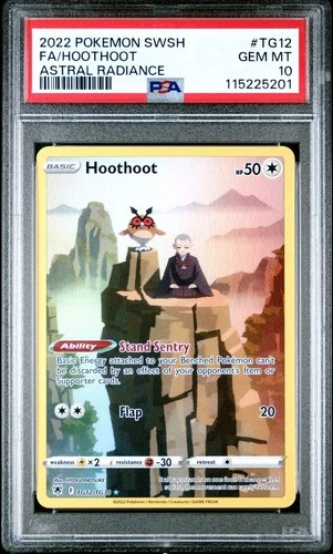 Pokémon TCG Hoothoot TG12/TG30 Trainer Gallery Astral Radiance PSA 10 POP 124