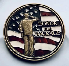 Batesville Life Stories Honor & Courage Brass Funeral Magnetic Casket Medallion