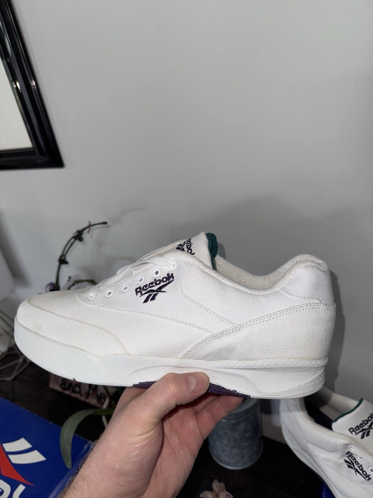 Size 11.5 - Reebok Tennis Trans Court Canvas Vintage 90s thumbnail 2