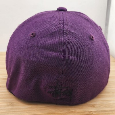 Stussy Fitted Hat, Purple Cap w/Stussy Man Logo, 98% Cotton