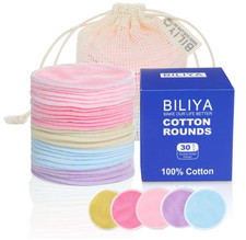 Bamboo Fiber Makeup Remover Pads Reusable Eco-Friendly Travel Essential, 30 Pack