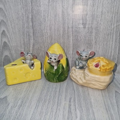 Vintage Japan Mäuse in Mais, Käse & Kirschkuchen 60er Jahre Keramik 