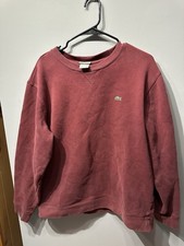 Lacoste Classic Fit pullover, long sleeve, maroon, dark red sweatshirt, size 7