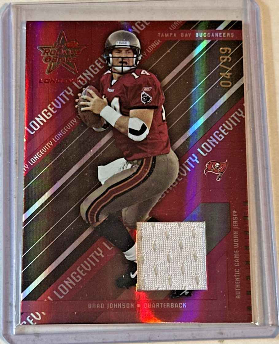 Brad Johnson 2004 Leaf Rookies & Stars Longevity Ruby Materials #85 4/99 (MEM)