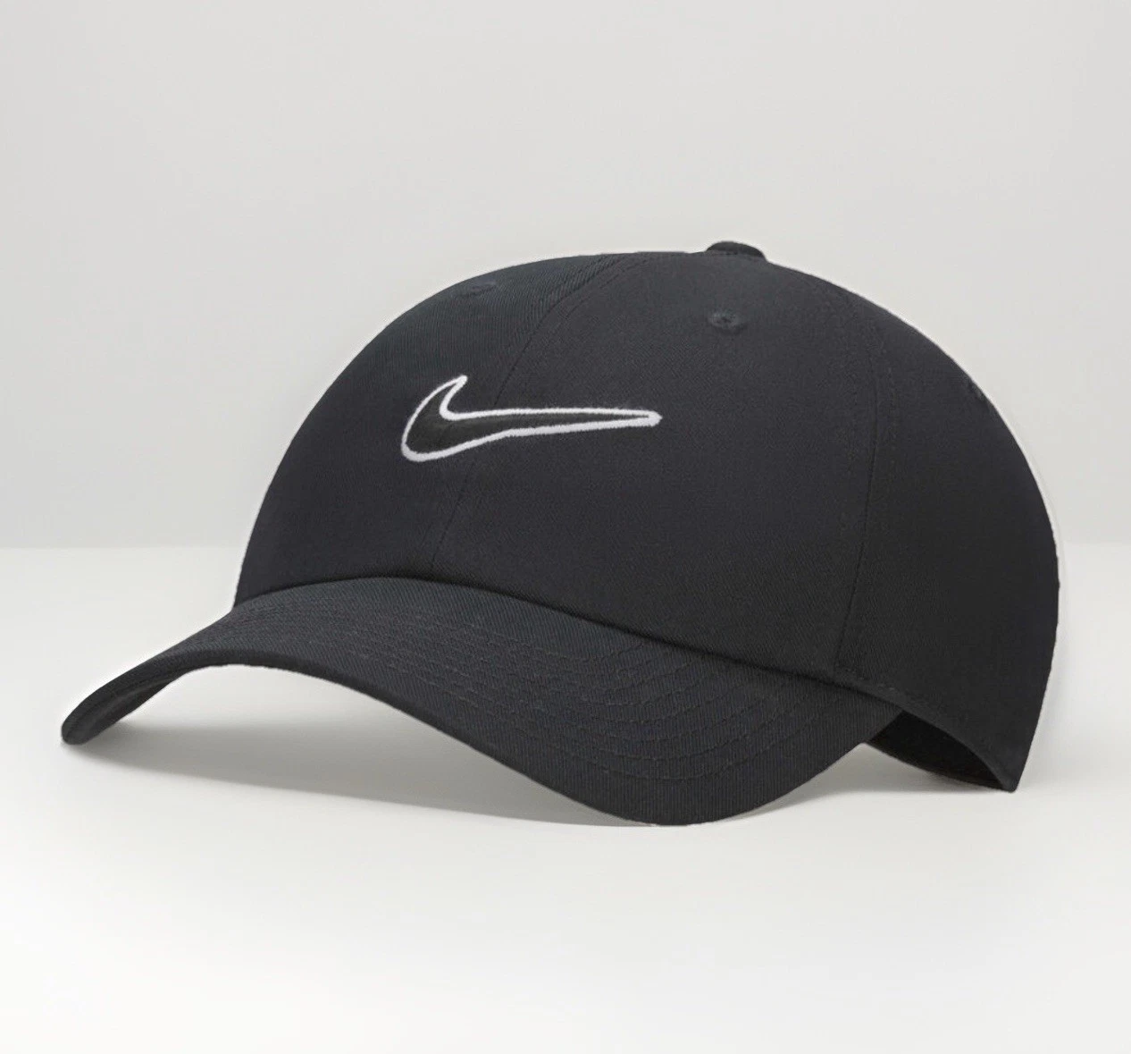 NIKE Club Unstructured Swoosh Cap Hat Black M/L FB5369-010 NEW