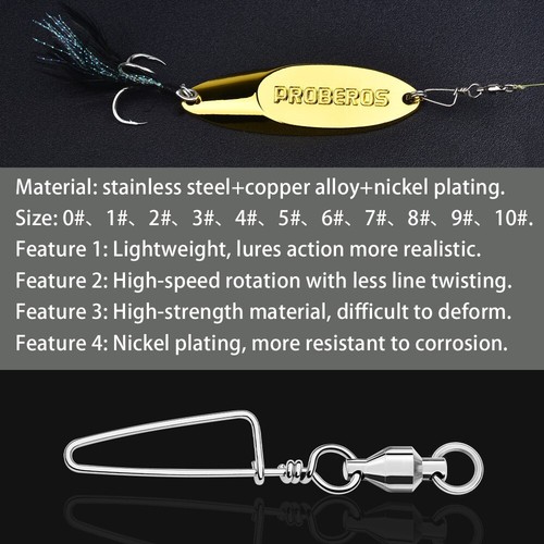 10pcs Fishing Fastlock Snaps bearing swivel pin 8-shaped ring connector 0#-10# - Picture 4 of 8