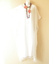KD305 White Solid Plain Plus Kaftan Dolman Women Kimono Abaya Maxi Dress Upto 5X