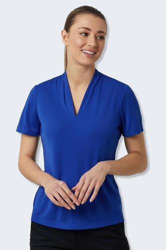 Women's V Neck Jersey Knit Work Top CATUHP NNT - Picture 3 of 8