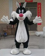 Black Cat Mascot Costume Cosplay Animal Party Fancy Dress Adults Outfit Parade