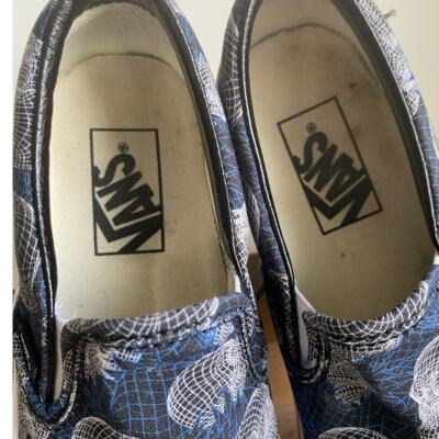 Vans Classic Slip-On Wireframe Skulls Dark Blue Sneakers 2021- SZ 5 M - 6.5 W Vans Classic Slip-On Wireframe Skulls Dark Blue Sneakers  main image 4