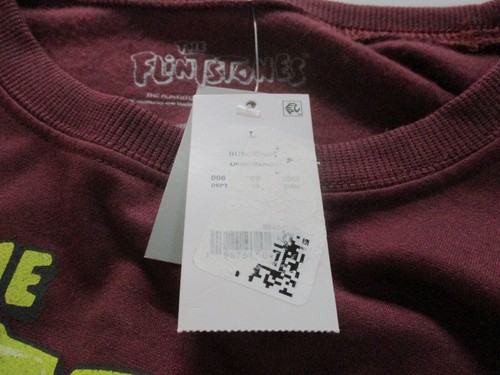 Flintstones Womens Sweatshirt Large Red Pullover Round Neck Polyester New - Picture 5 of 10