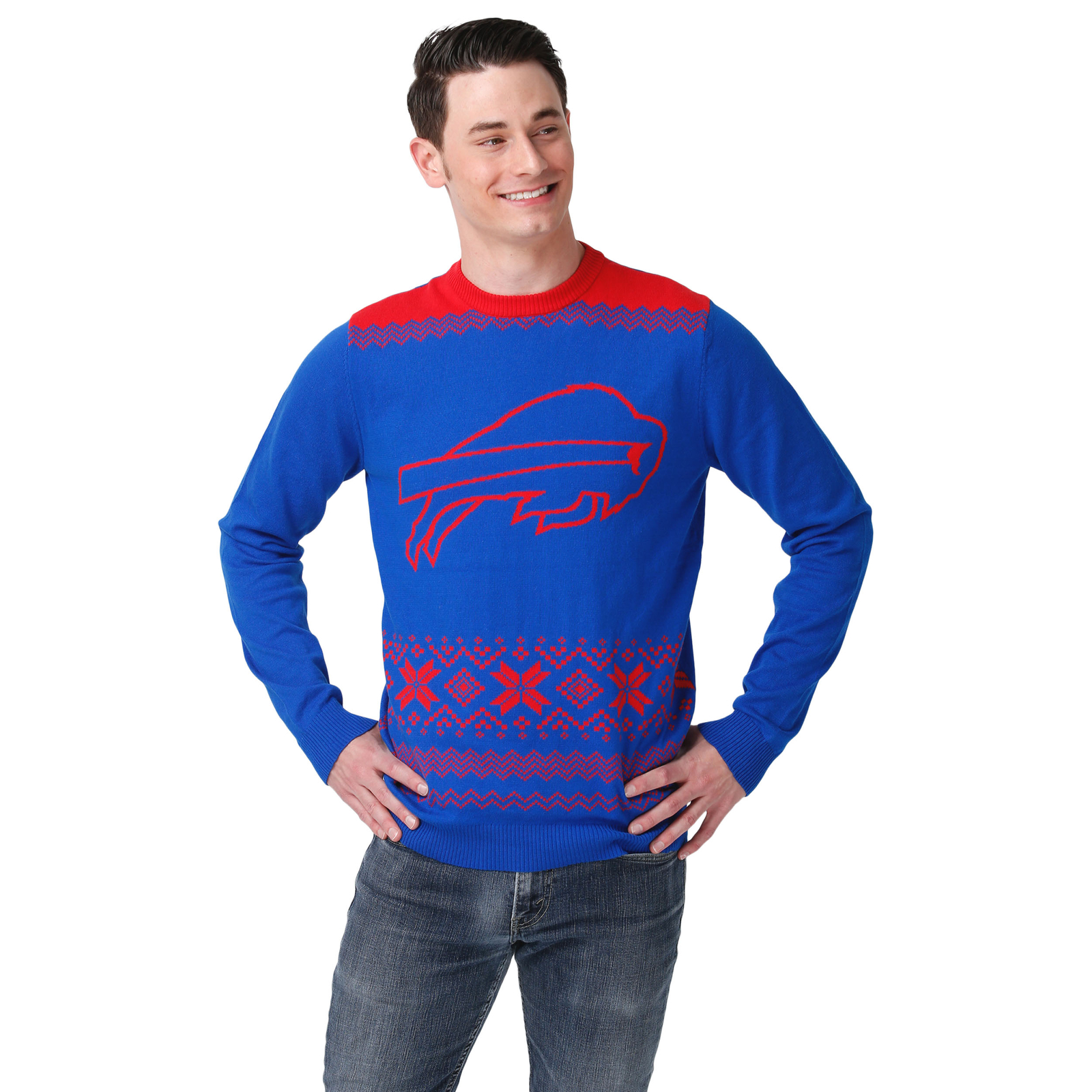 Уродливый свитер FOCO NFL Mens Buffalo Bills Packers 2021 Ugly