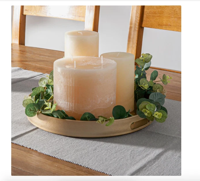 Handmade Bamboo 33cm Round Lacquer Serving 33cm Round Decorative Tray High Gloss - Image 2 of 4