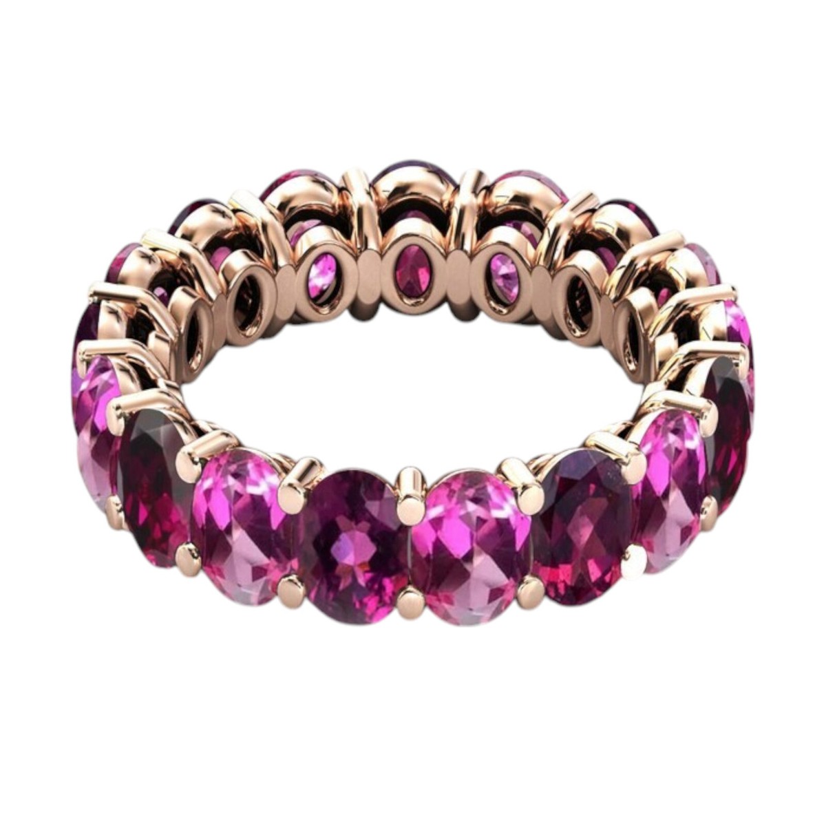 Rhodolite Garnet Pink Tourmaline Full Eternity Band Multi