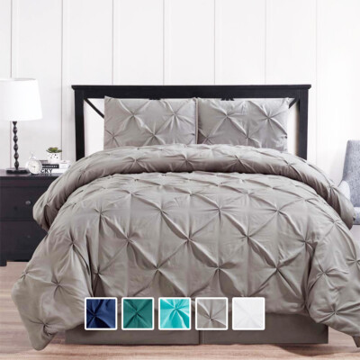 4 Piece Oxford Soft Pinched Pleat Down Alternative Comforter Set 5