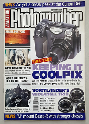 Amateur Photographer, 23 March, 2002. Voigtlander Wideangles, Nikon Coolpix 5000
