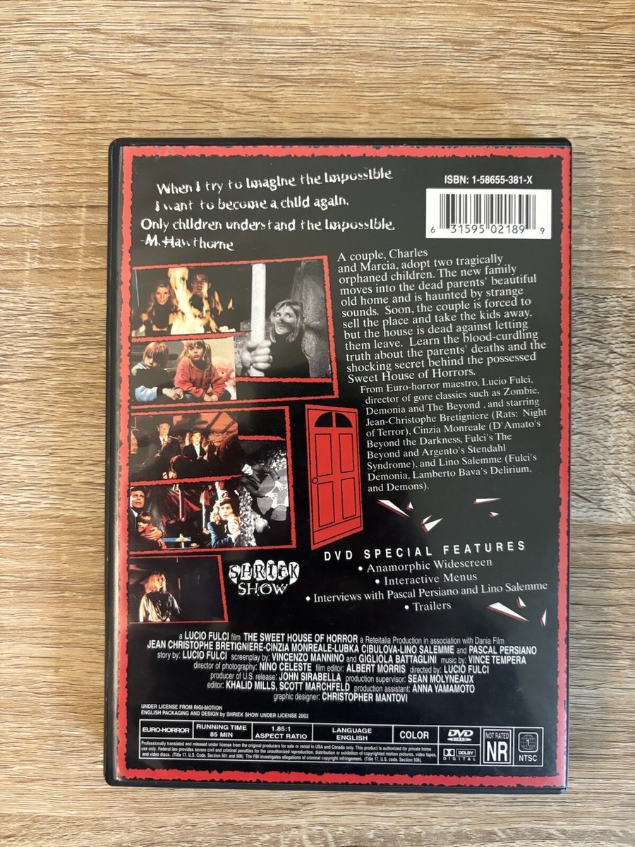 The Sweet House of Horrors 1989 DVD Lucio Fulci Jean