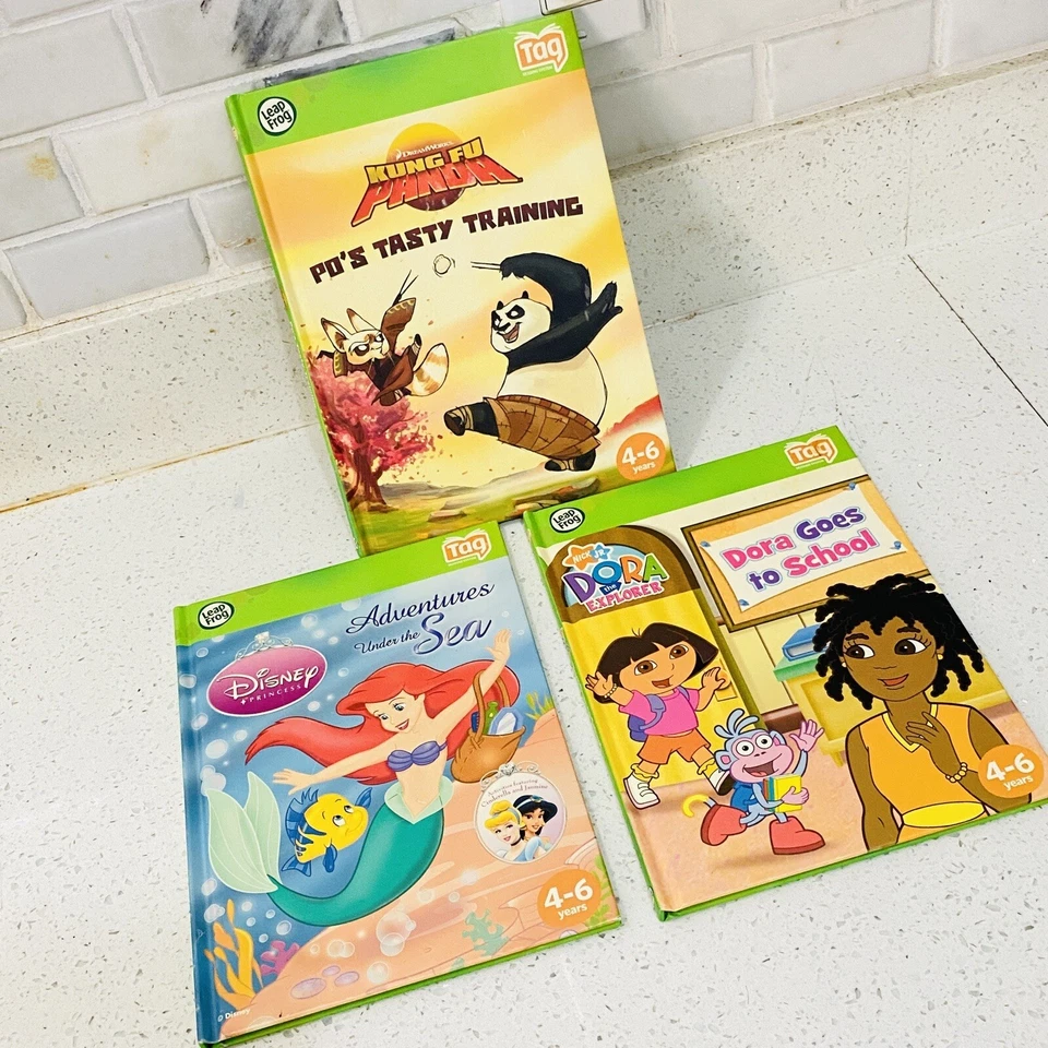 Leap Frog Tag Reading System Books Lot Of 3 Dora Goes To Sch, Kung Fu Panda & Ad - Image 2 of 4