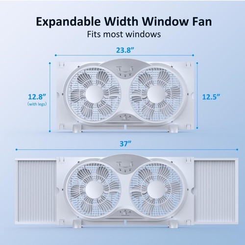 MEJOR Ventilador De Ventana Control Remoto Flujo Aire Reversible 9" Dormitorio - Picture 5 of 8