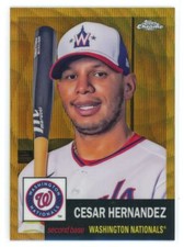 2022 Topps Chrome Platinum Gold Wave Refractor Cesar Hernandez /50 Nationals