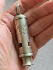 Vintage 1941 Dated WWII Military Issue Whistle Crow's Foot Arrow Mark J. Hudson