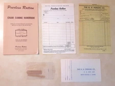 Vintage Peerless Rattan Chair Caning Lot MCM 1970s Handbook Manual Guide Perkins